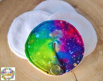 Rainbow G-Tube Pad: Washable, Reusable Antibacterial Bamboo Fleece PEG Cover