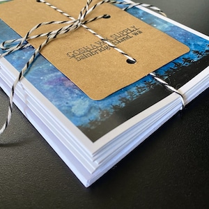 Tarjeta de notas de acuarela inspirada en la naturaleza, paquete de 7