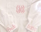 Monogrammed Button Up, Monogrammed Brides Shirt, Monogrammed Bridesmaid Shirt, Monogrammed Button Down, Bridesmaid Gift