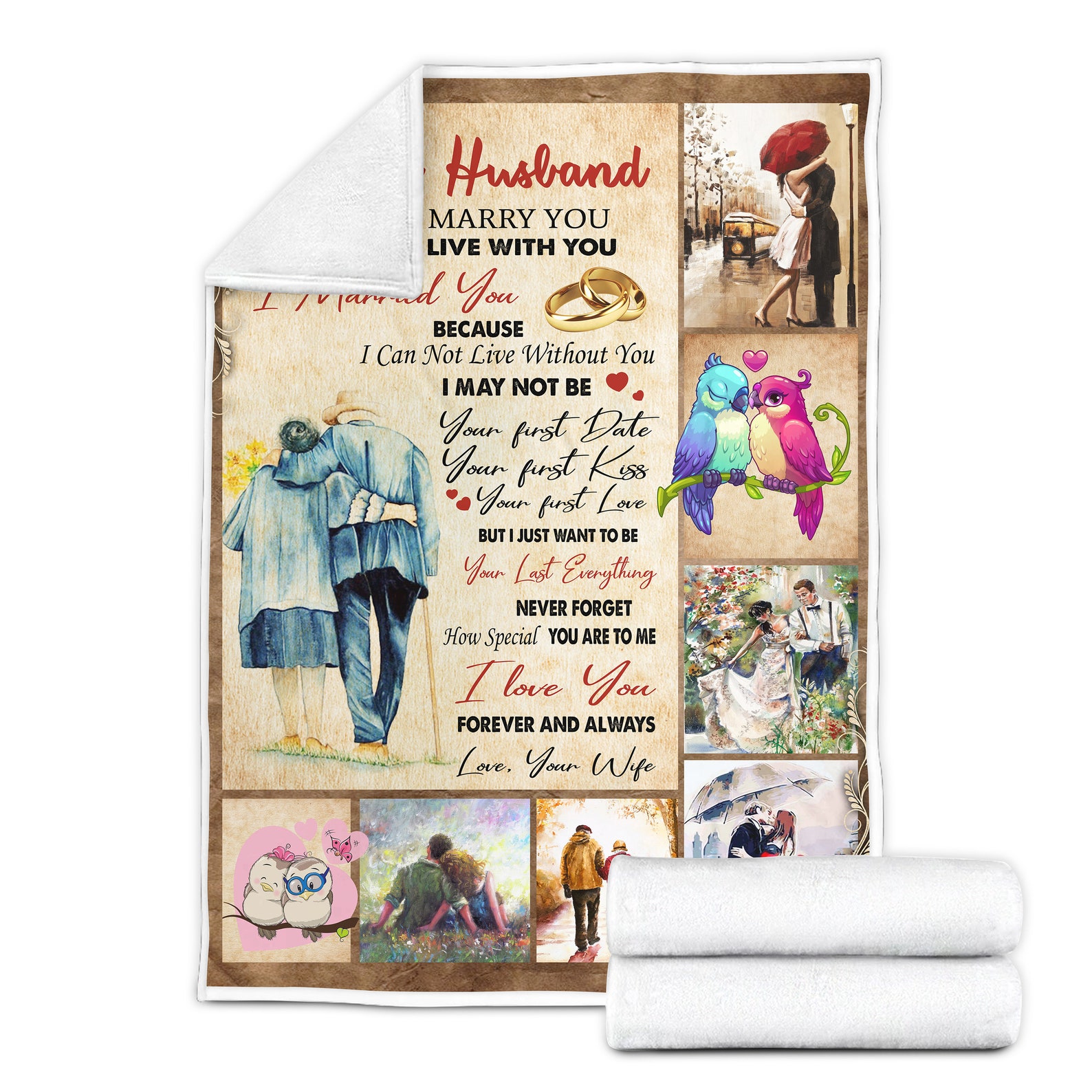 To My Husband Blanket Gift For Couples Families And Friends Etsy