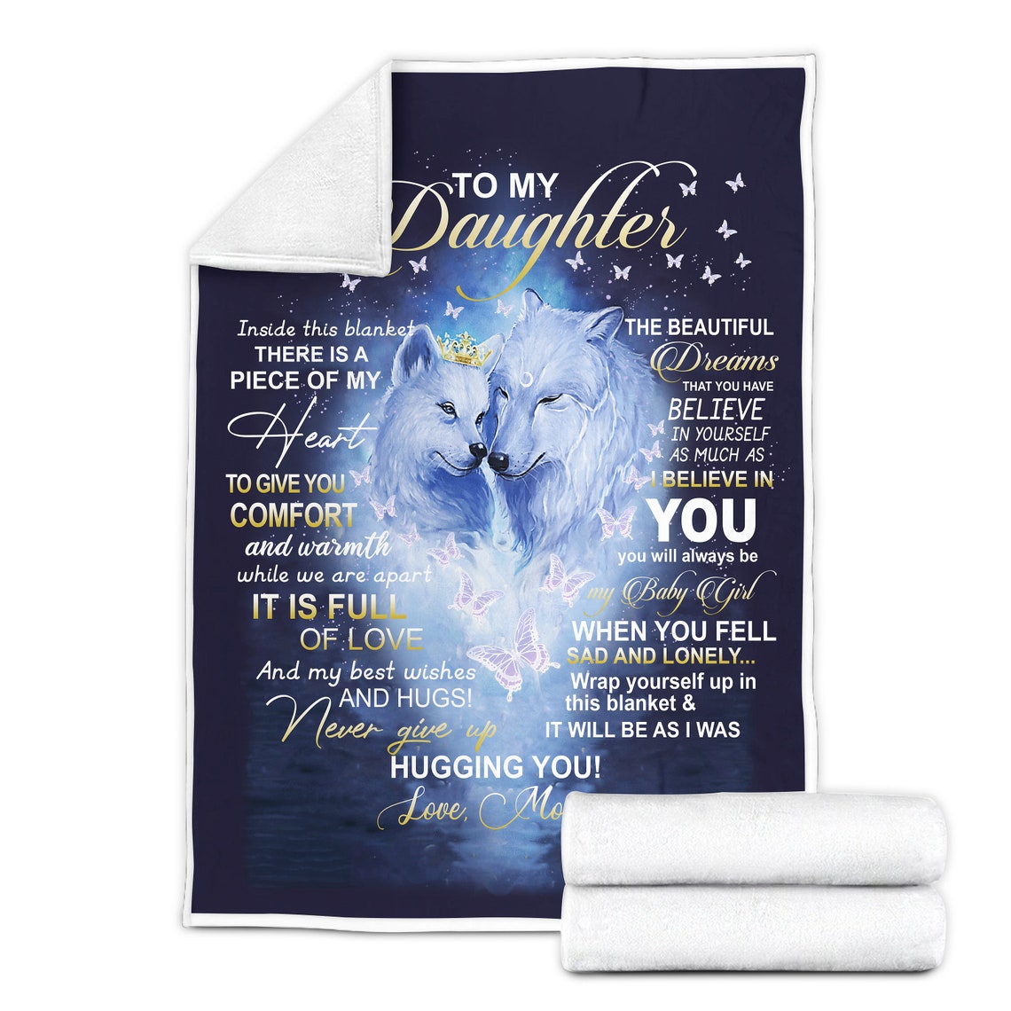 To My Daughter Wolf Blanket Gift For Kids Adult Families And Etsy