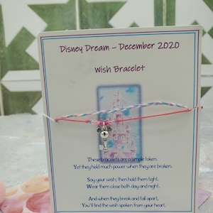 Parks - Disney Inspired Wish Bracelet with Charm - Fish Extender/Graduation/Birthday Gift
