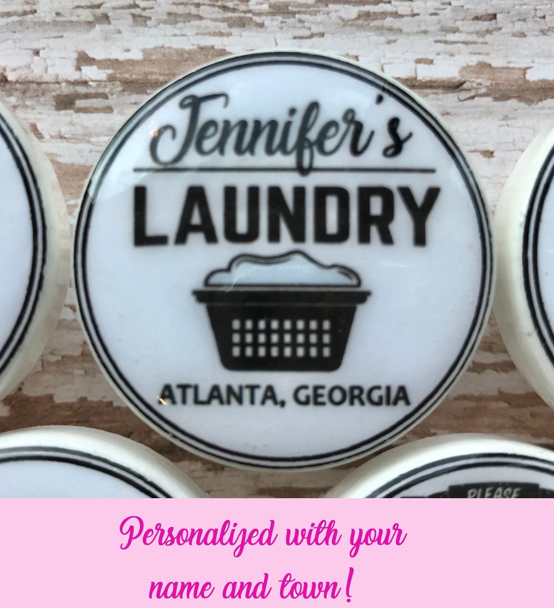 LAUNDRY ROOM KNOBS Drawer Pulls 12 Vintage Look Decor Black Etsy