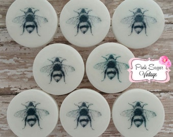 NEW! BEE Knobs Drawer Pulls Vintage Paris France Shabby Chic Cottage French Provincial Farmhouse Refinished Dresser