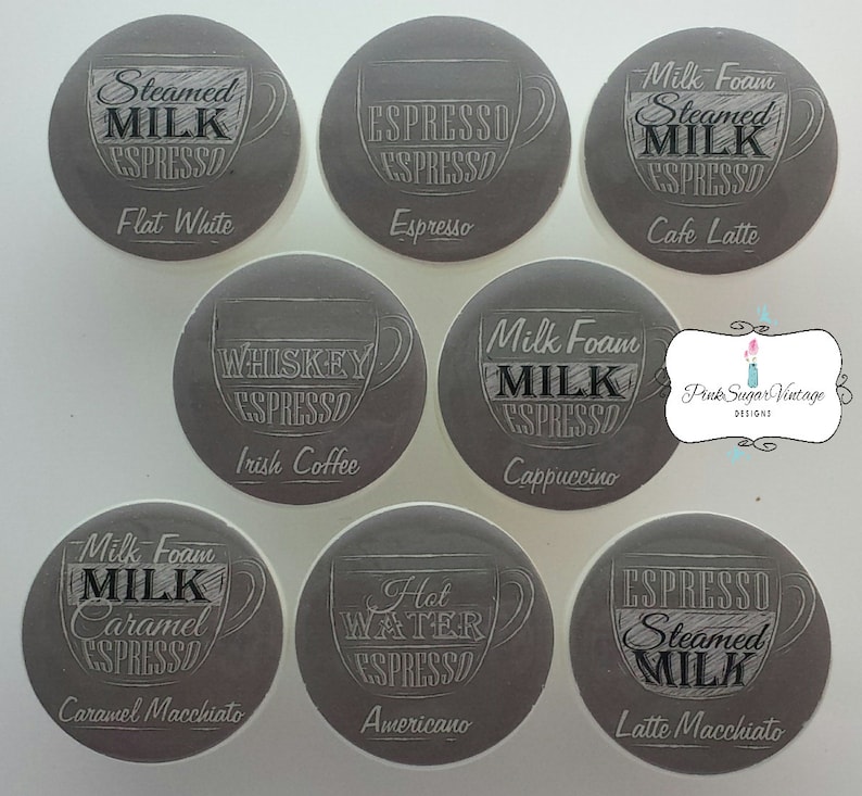Kitchen Knobs COFFEE BAR Drawer Pulls Chalkboard Etsy
