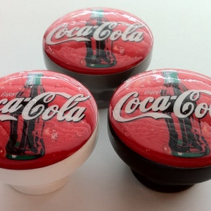 COKE COCA COLA Vintage Look Handmade Kitchen Knobs Drawer Pulls Retro Customize color! Minimum 4