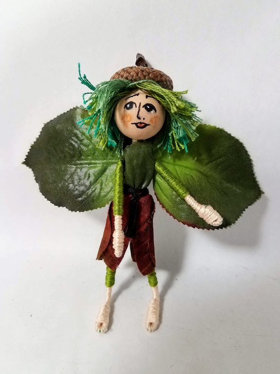 Greetings card Forest Elf bendy doll