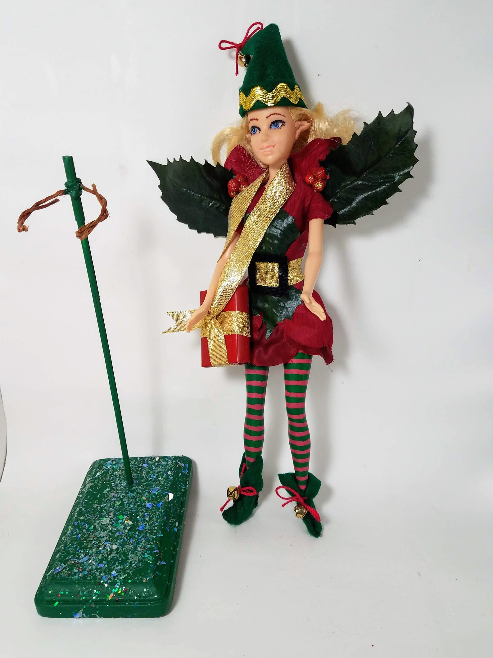 Christmas Elf Fairy repaint barbie art doll with elf ears | Etsy