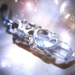 Quartz Crystal Necklace SEVEN SORCERER&#39;S WANDS Magick HIghest Light Collection spell Spellcaster Cassia4 Coven