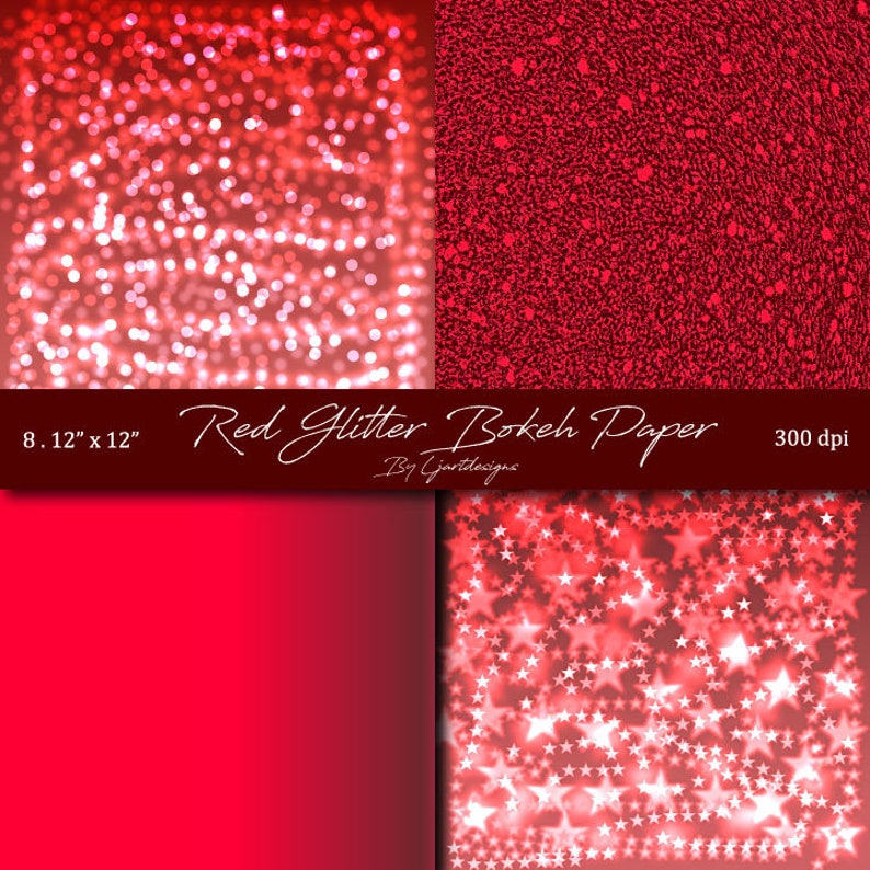 Red Sparkle Paper Bokeh Glitter Satin Brushed Satin Etsy