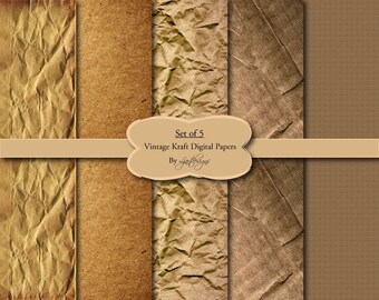 Old Vintage Digital Kraft Paper, Textured Paper, Scrapbooking, Crafts, Supply, Grunge, Instant Download, Digital Scrapbooking, Kraft