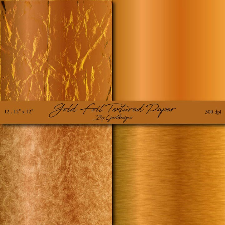 Gold Scrapbooking Papers Foil Textured Crafts Glitter Etsy
