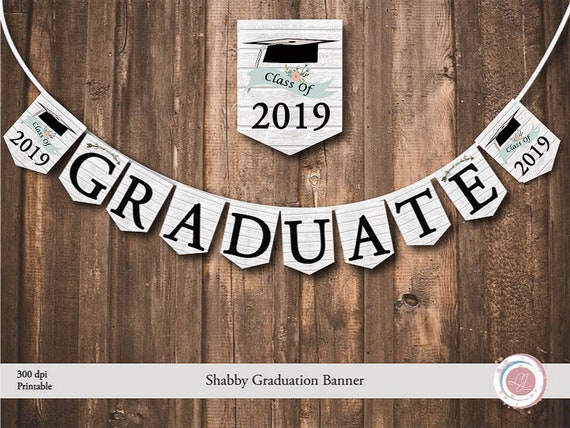 Graduation Banner Shabby Digital Rustic Wood Texture Graduate