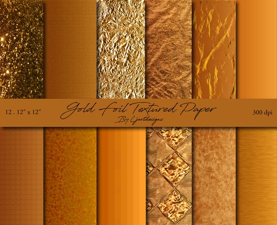 Gold Scrapbooking Papers, Foil, Textured, Crafts, Glitter, Scrapbook, Craft Supplies, Digital, Instant Download, Shiny, Printable Il_570xn