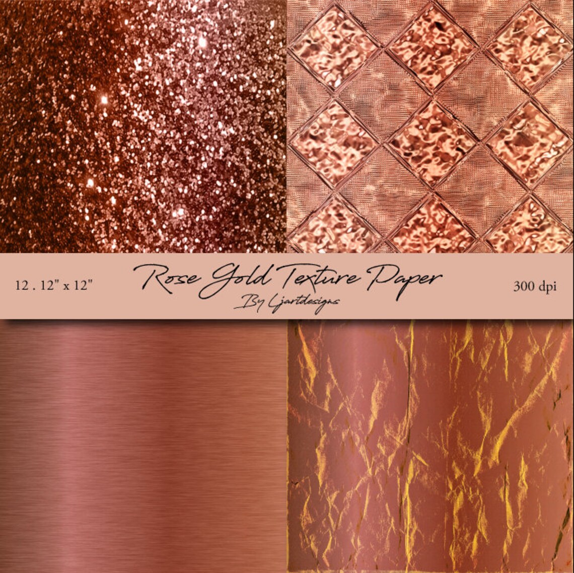 Rose Gold Scrapbooking Papers Foil Textured Crafts - Etsy