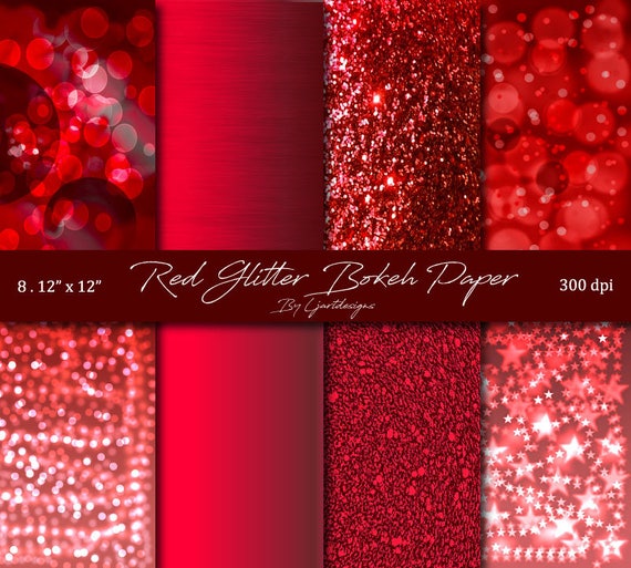 Red Sparkle Paper, Bokeh, Glitter, Satin, Brushed Satin, Scrapbook Paper,  Craft Supplies, Crafts, Scrapbooking, Digital Download, Printable - Etsy