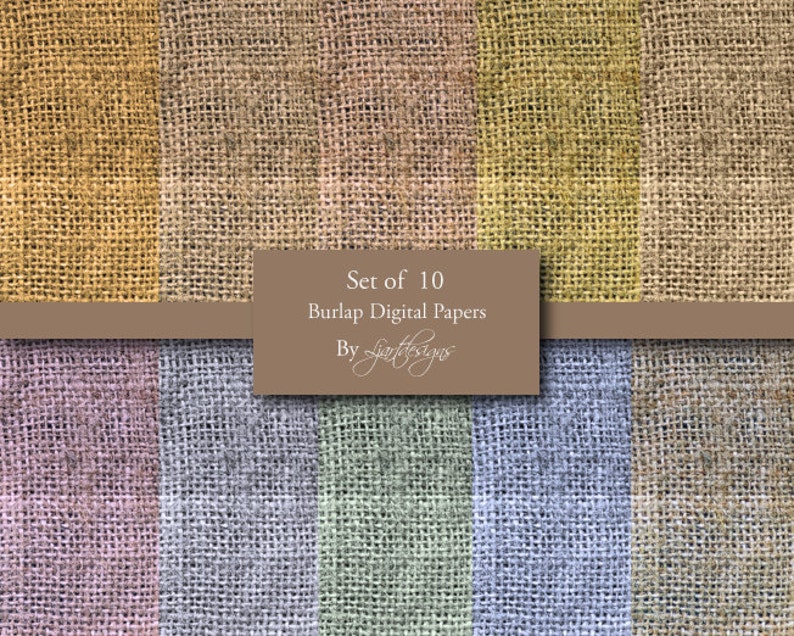 Burlap Paper, Scrapbook Paper, Crafts, Digital Textures, Burlap Textured Paper, Colorful, Backdrop, Instant Download, Textured, Paper Crafts image 2