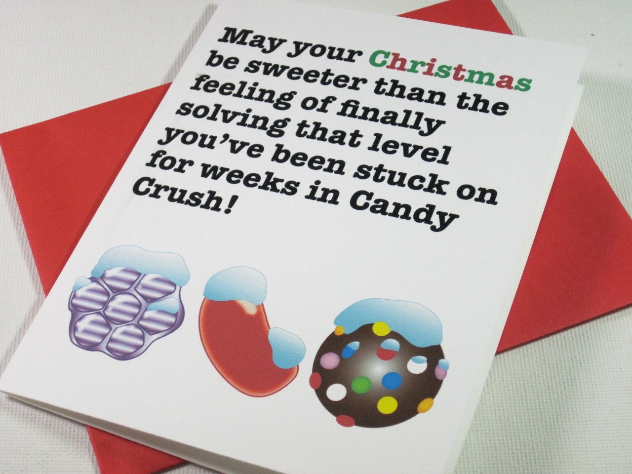 Instant Printable Digital Download Candy Crush Christmas Card | Etsy