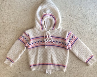 Crocheted Sweater With Hood Size 6-9 Months