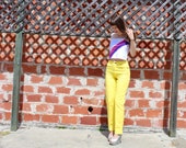 RARE 70s Big E Levis Yellow Vintage Levis Jeans Levis Mom Jeans 70s High Waisted Jeans Straight Leg Yellow Jeans White Tab Big E Levis