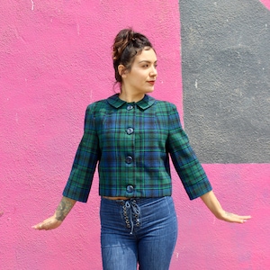 Vintage Pendleton/ Vintage Pendleton Coat/ Women's Pendleton/ 60s Pendleton Jacket/ Plaid Pendleton Coat/ Blue Pendleton Jacket/ Fall Coat