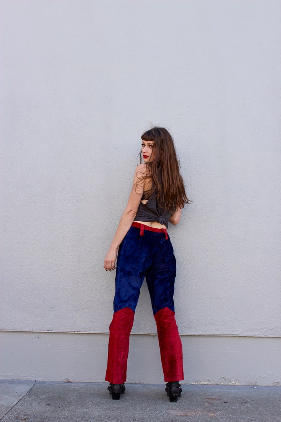 Vintage Bell Bottoms/ 70s Bell Bottoms/ Velvet Be… - image 3