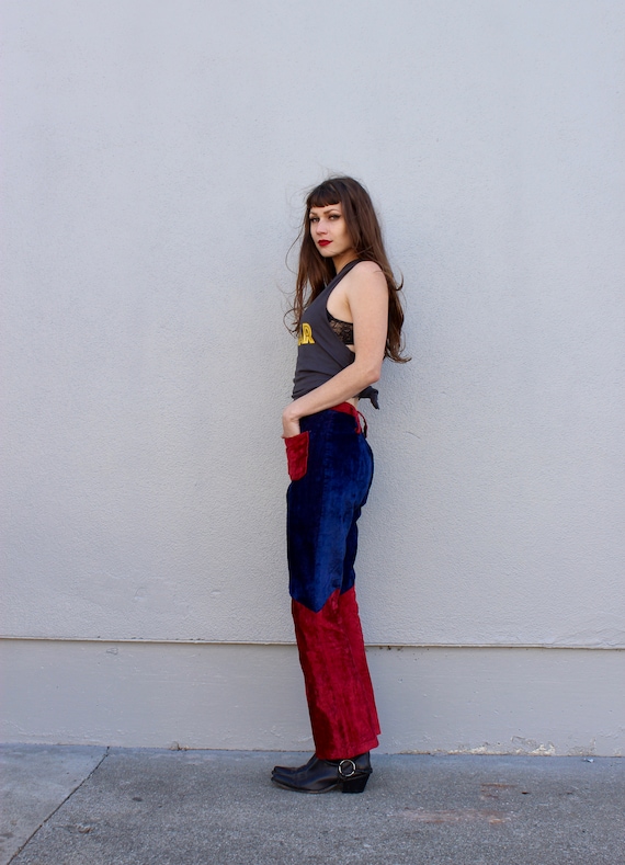 Vintage Bell Bottoms/ 70s Bell Bottoms/ Velvet Be… - image 4