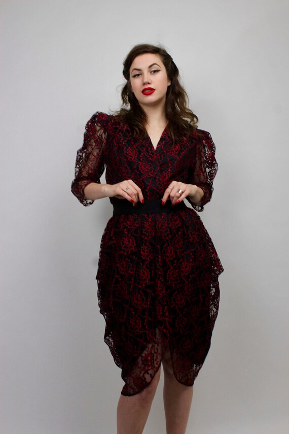 chinese dress ladies Black Lace High Low Dress - All Dresses main image 0