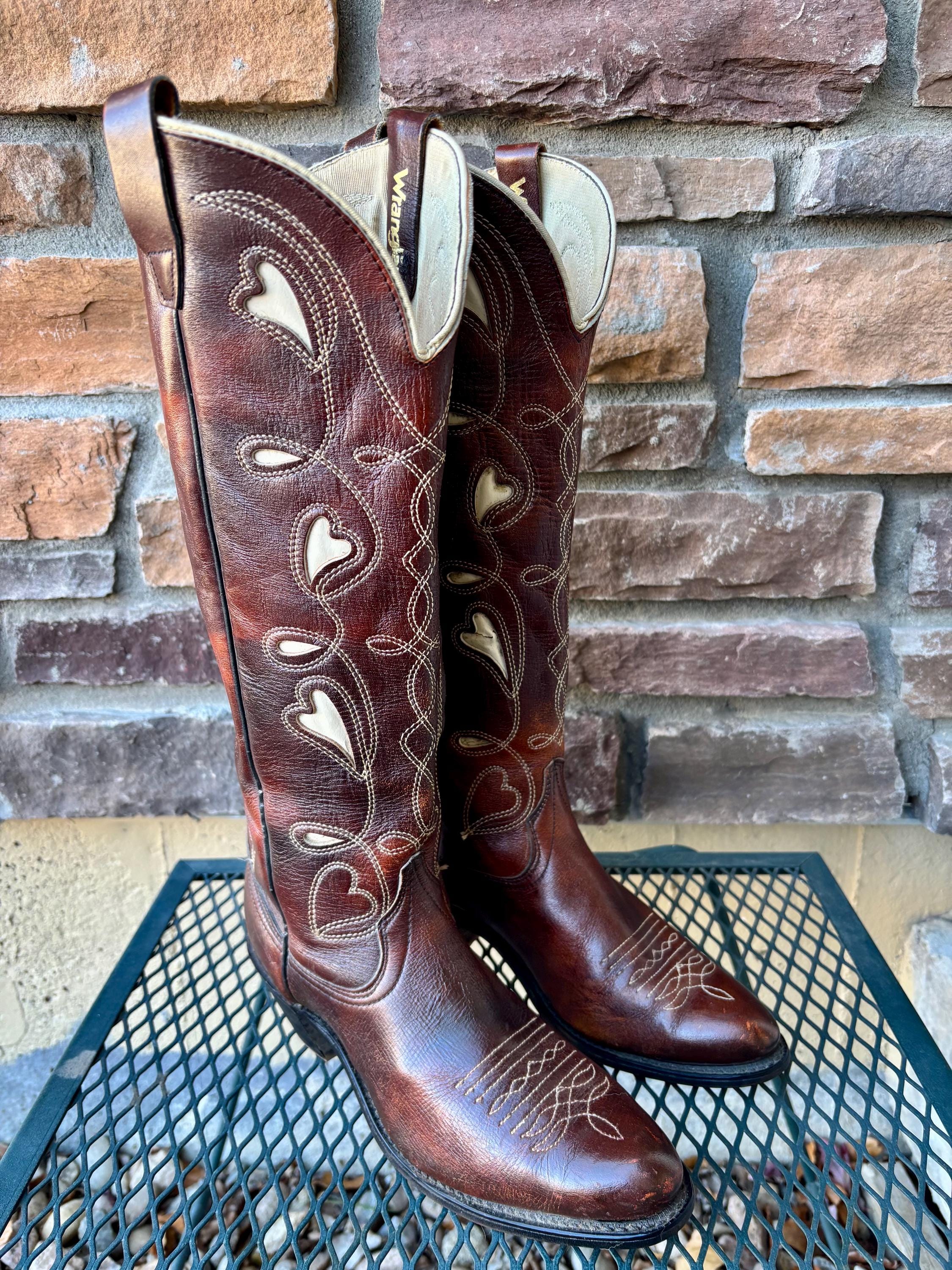 Heart Inlay Boots - Etsy