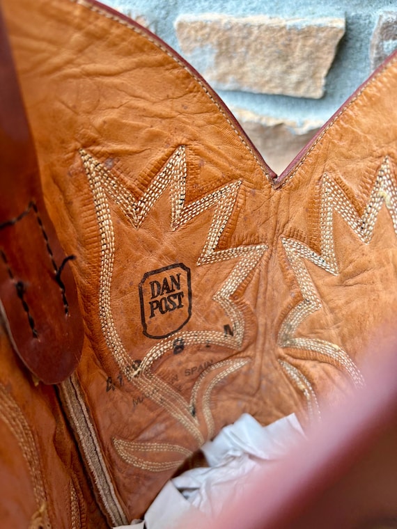 1970s Inlay Tulip Design Rust Dan Post Cowboy Boo… - image 15