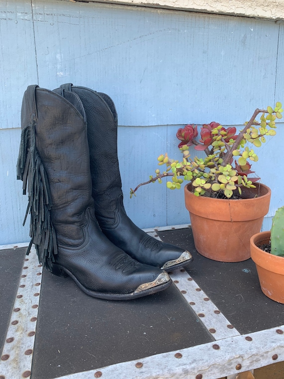 Vintage Fringe Cowboy Boots/ Vintage Code West Cow