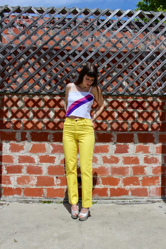 RARE/ 70s Big E Levis/ Yellow Vintage Levis Jeans/