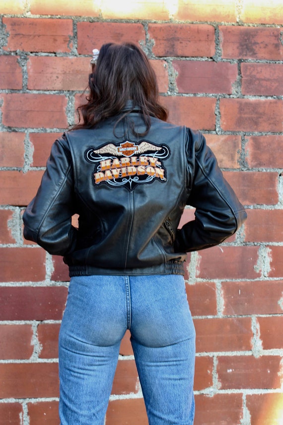 Vintage Harley Davidson Motorcycle Leather Jacket/