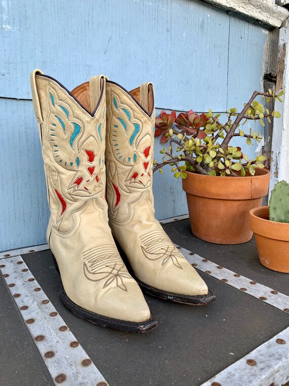 Vintage Eagle Cowboy Boots/ Vintage Inlay Cowboy B