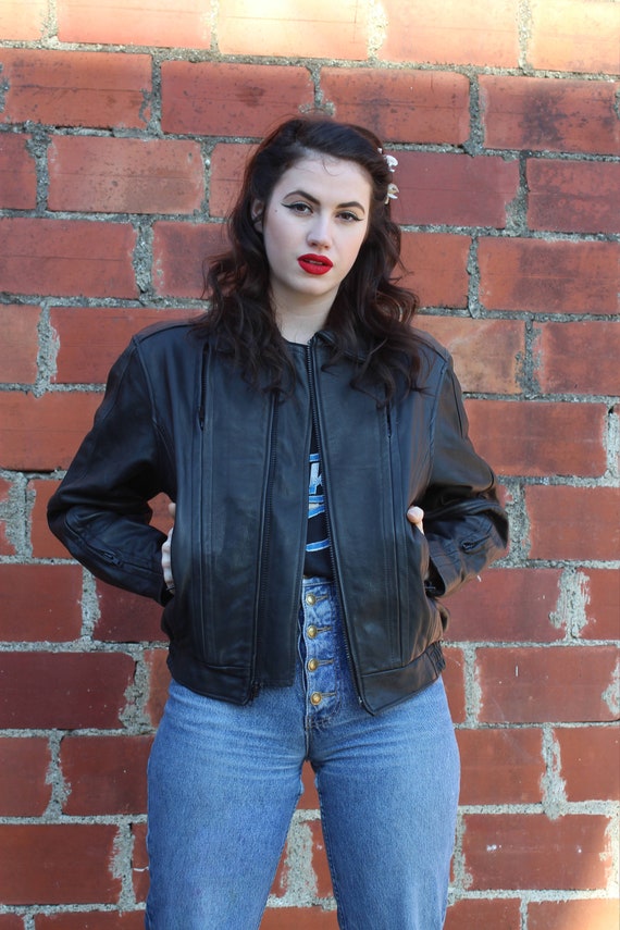 Vintage 80s Harley Davidson Leather Motorcycle Jacket (S/M) - Etsy