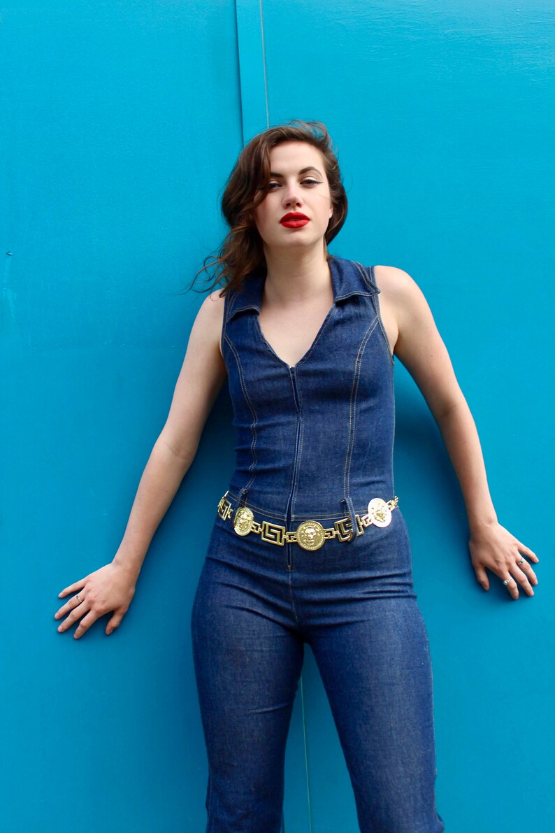 1970s denim jumpsuit