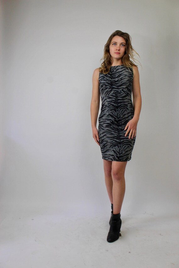 90s Vintage Moschino Jeans Zebra Print Dress/ Mosc