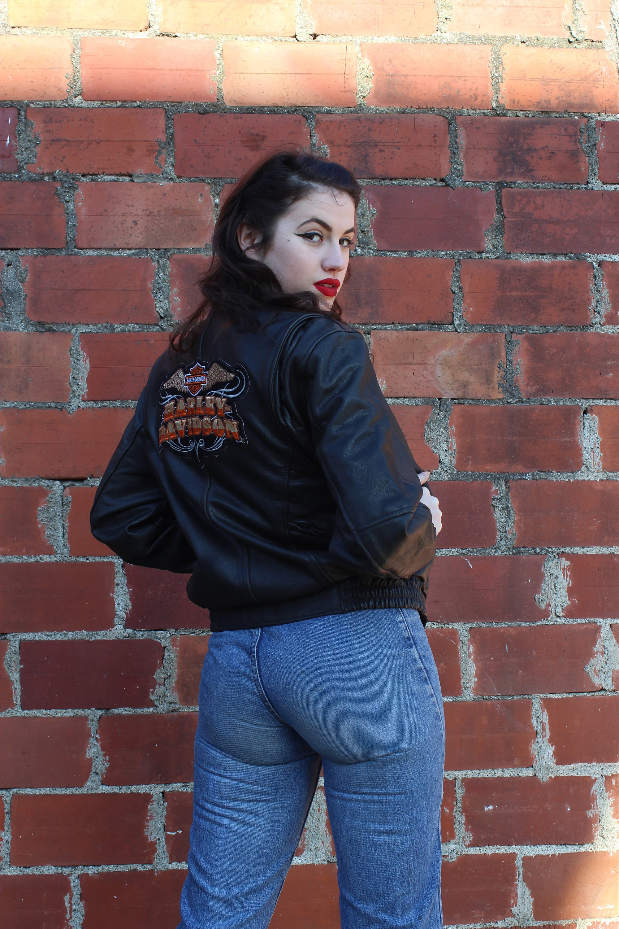 80s Harley-Davidson ライダースジャケット サイズ40 中古・古着通販】HARLEY-DAVIDSON (ハーレーダビッドソン) 80sダブル