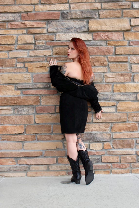 black suede mini dress Sleeveless Suede Dress M main image 0