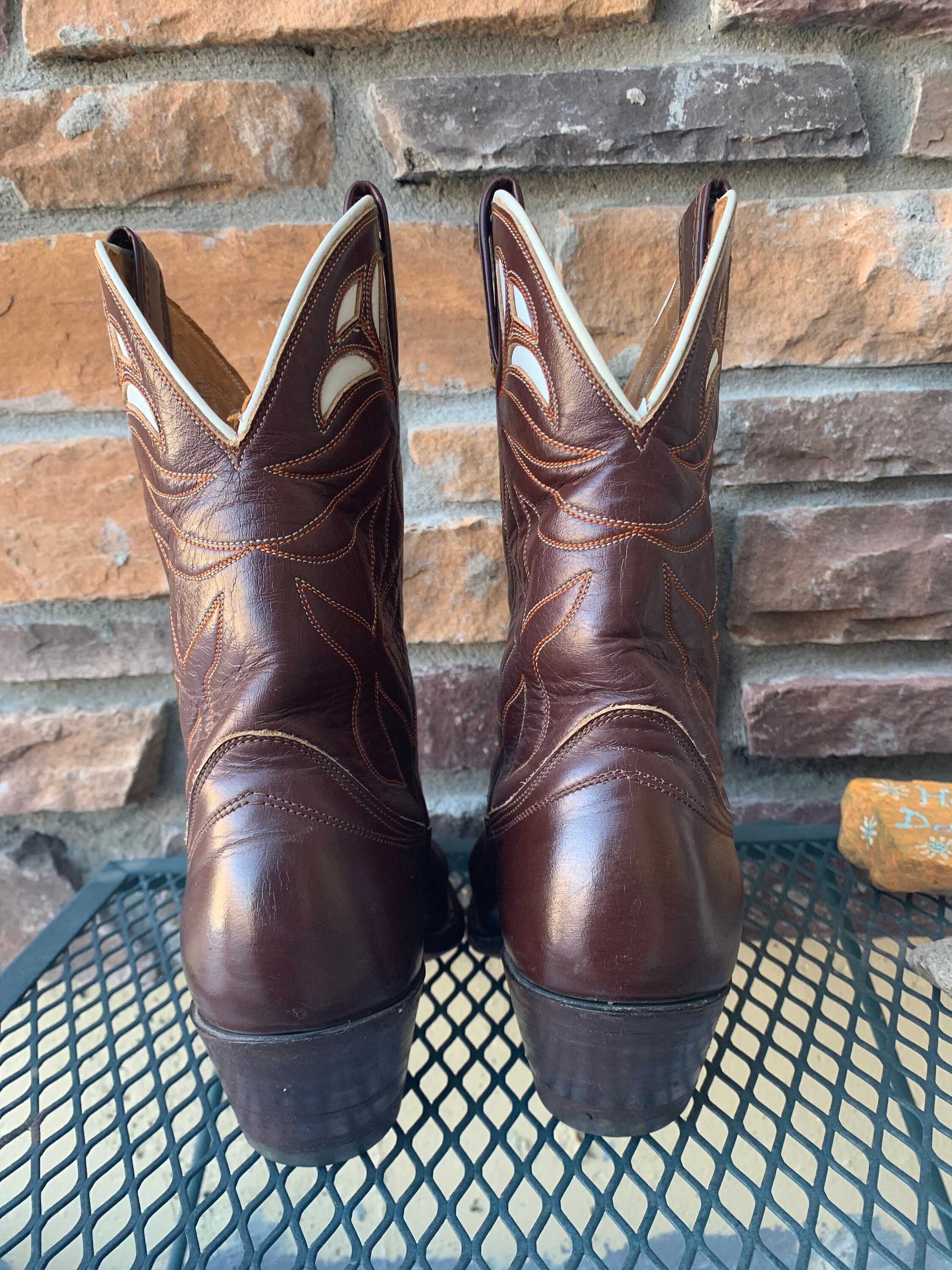 Bottes De Cowboy Nocona Classics Pee Wee 9 E – Vintage, Fait Main Aux USA, Cuir Marron