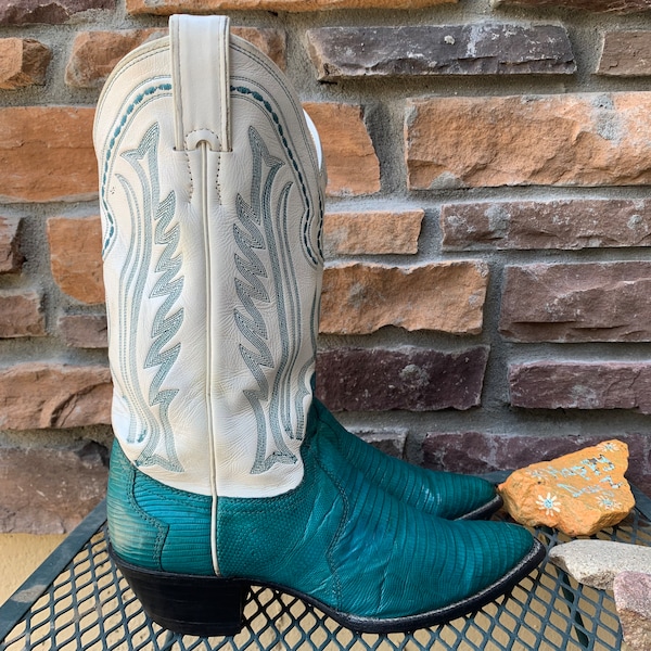 Vintage 70er Jahre Justin Cowboy-Boots / Frauen-Größe 39