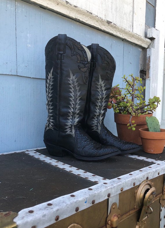 grey snakeskin cowboy boots