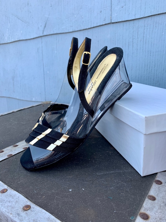plastic wedge sandals