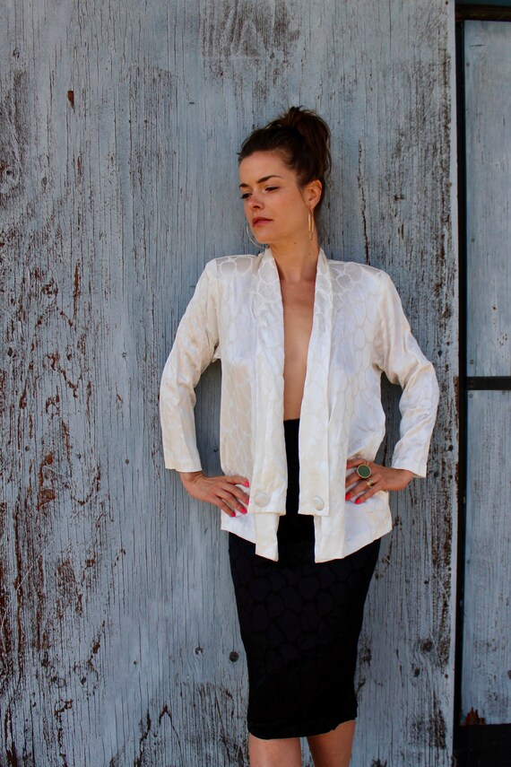 Vintage Cheetah Print Blazer/ White Cheetah Print