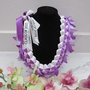 Warrior Ribbon Leis for 2025 Graduation in Pinks and Purples