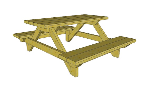 Children S Picnic Table Plans Etsy
