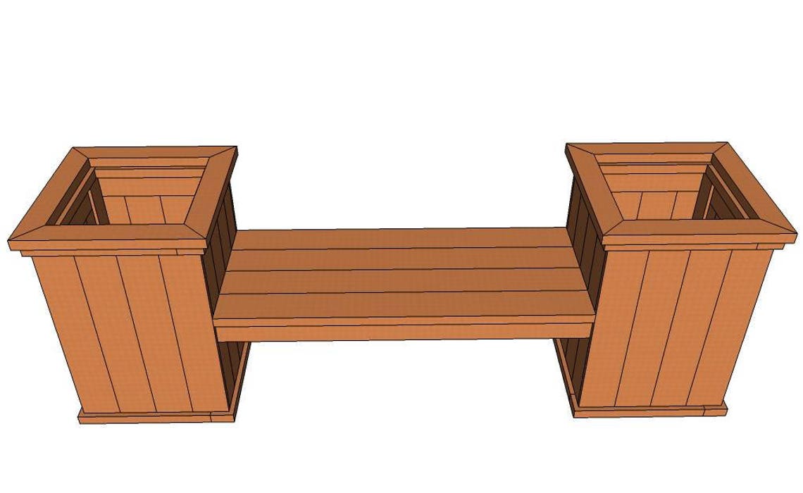 PATIO BENCH & PLANTERS Plans Etsy