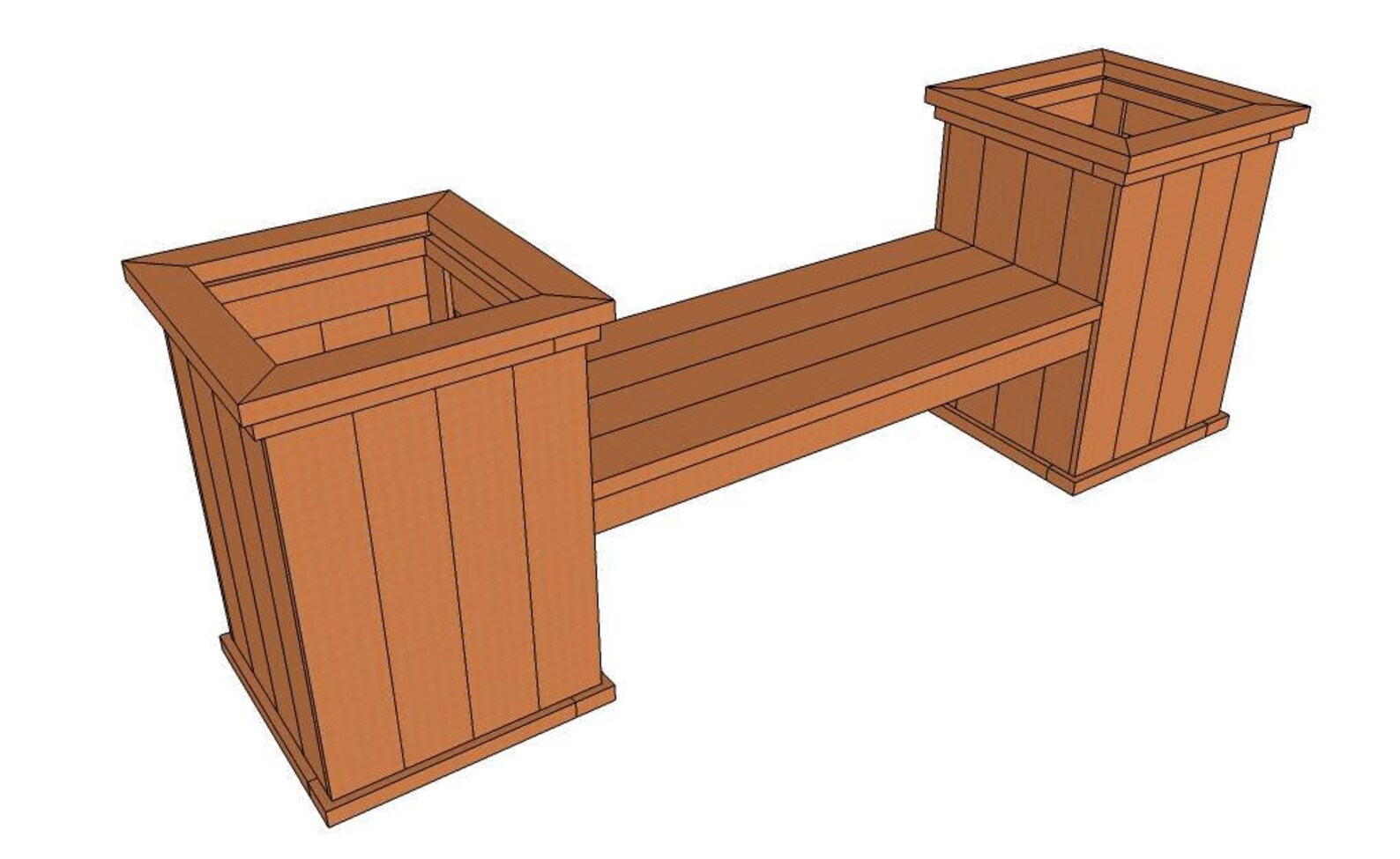 PATIO BENCH & PLANTERS Plans Etsy