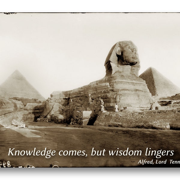 GRADUATION CARD - Knowledge & Wisdom - Historic Photo of the Sphinx - Available as a Print or a Quote Block - Great Gift (CPIC2013053)