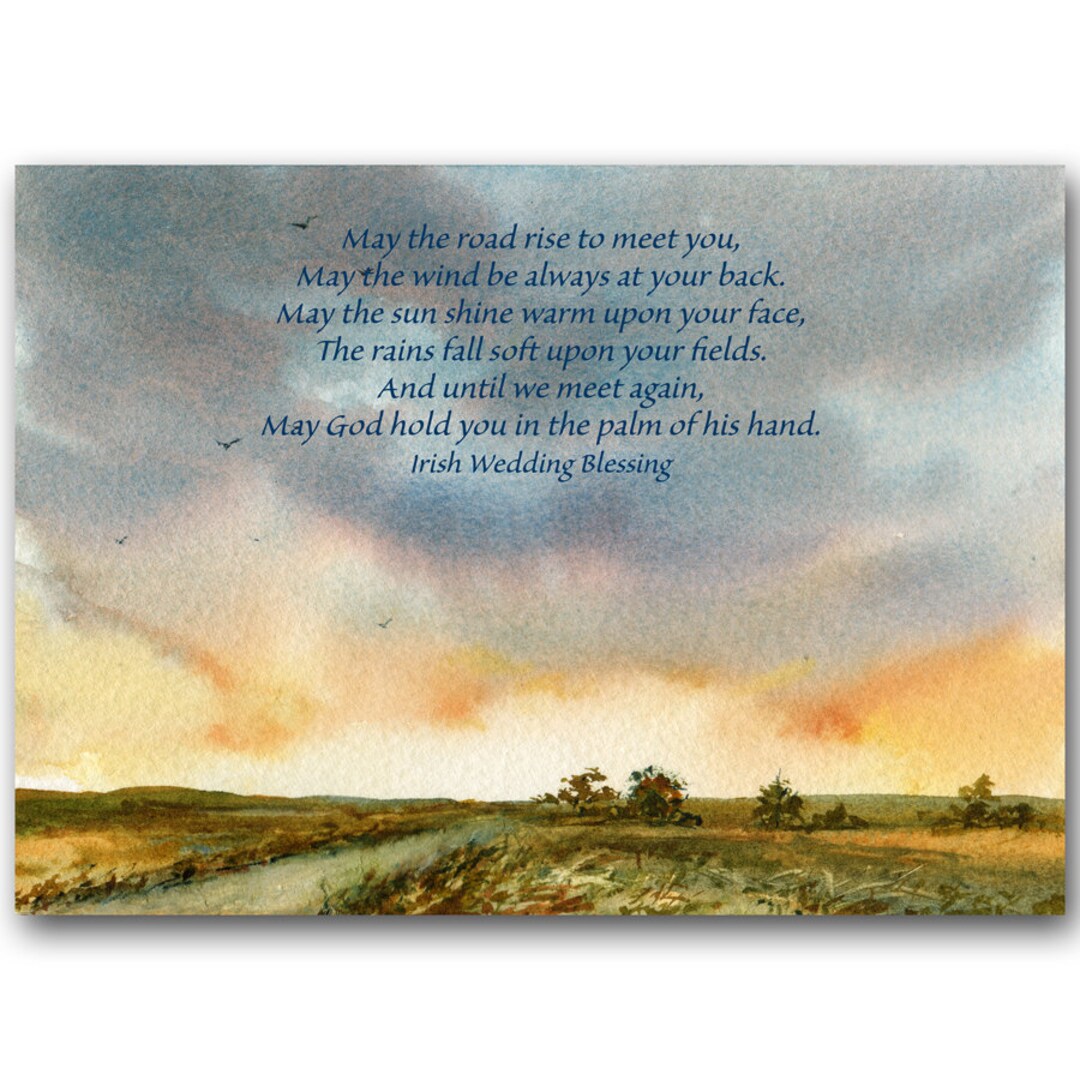 Irish Wedding Blessing WEDDING GIFT or CARD Available as a Matted